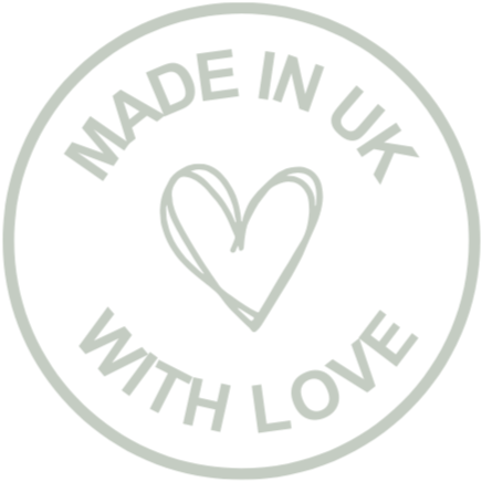 Made in the UK with love – Minimalist circular badge featuring a hand-drawn heart and bold text, emphasising ethically crafted, high-quality skincare and beauty products. Ideal for branding transparency and showcasing UK-made, sustainable, and conscious beauty formulations.
